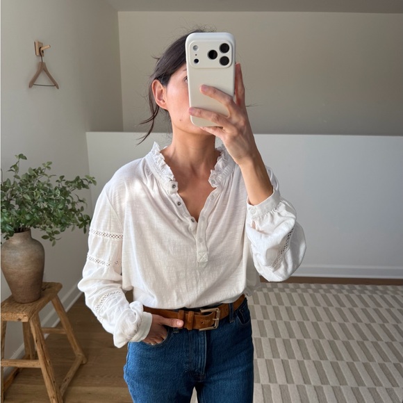 WRAP London White Ruffle Neck Blouse – Size US 6 (UK 10) - Picture 7 of 8